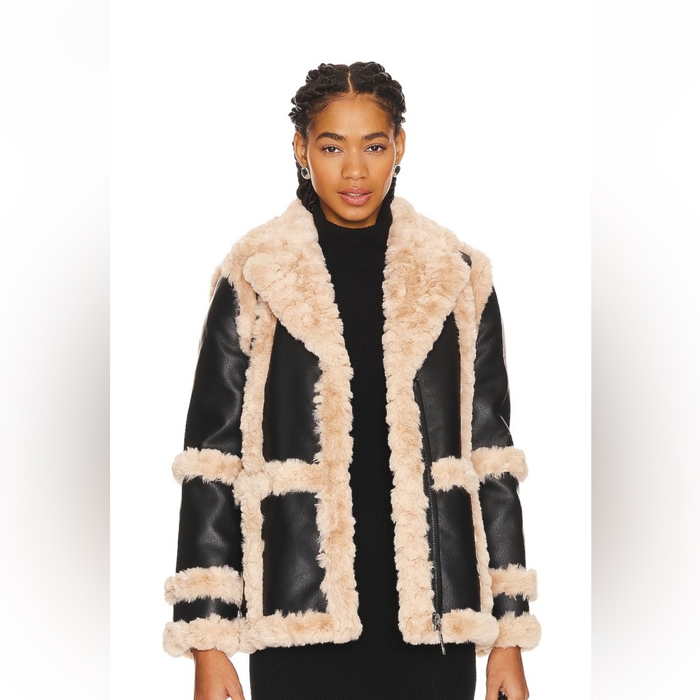 Unreal fur faux leather bomber jacket